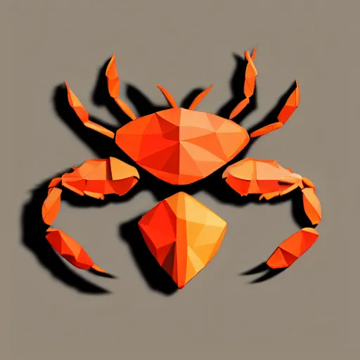 Image similar to new rust crab logo, low poly, vector, artstationhq, digital art