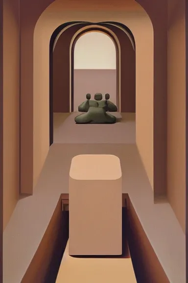 Image similar to oil painting by george tooker