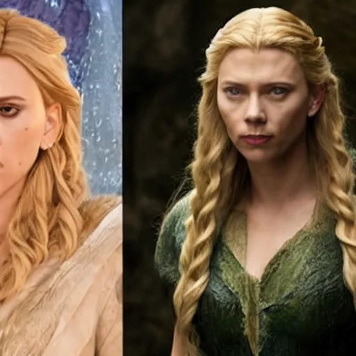 Image similar to scarlett johansson as galadriel