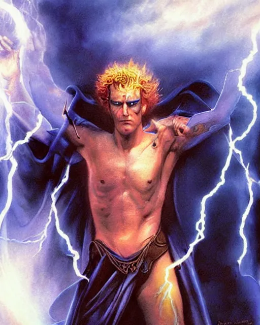 Image similar to hades, lightning, airbrush, drew struzan illustration art, key art, movie poster