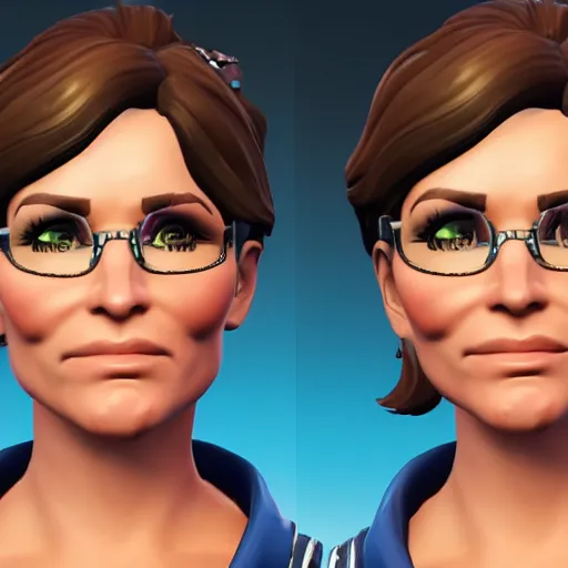 Image similar to a detailed portrait of sarah palin in fortnite, unreal engine 5 rendered, incredibly highly detailed and realistic, 8 k, sharp focus, studio quality