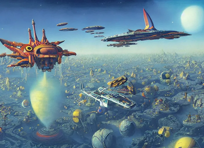 Image similar to 3 d octane render by kilian eng, chris foss, rodney matthews, robert mccall, jacek yerka and vladimir kush, oil on canvas