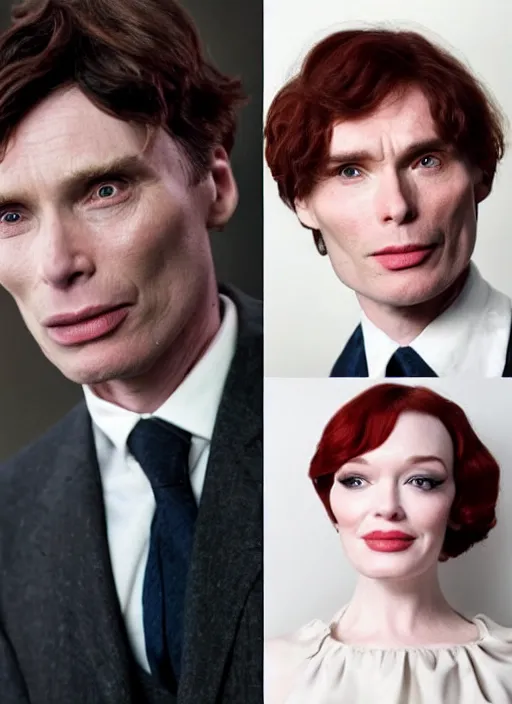 Image similar to photograph of a combination of cillian murphy and christina hendricks