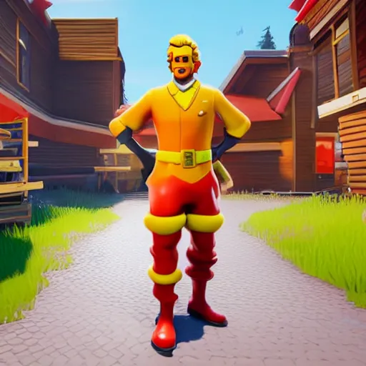 Image similar to ronald mcdonald model in fortnite