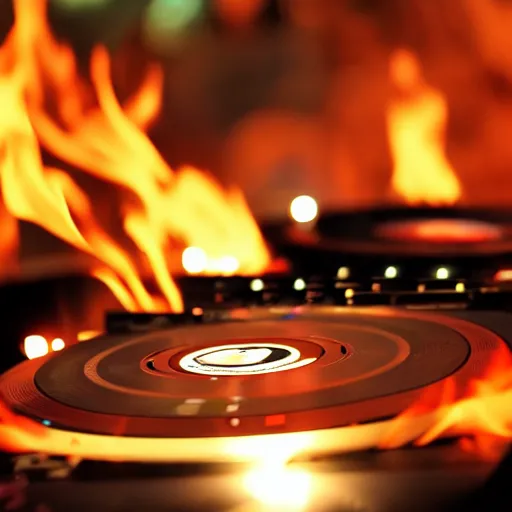 Image similar to the dj decks on fire