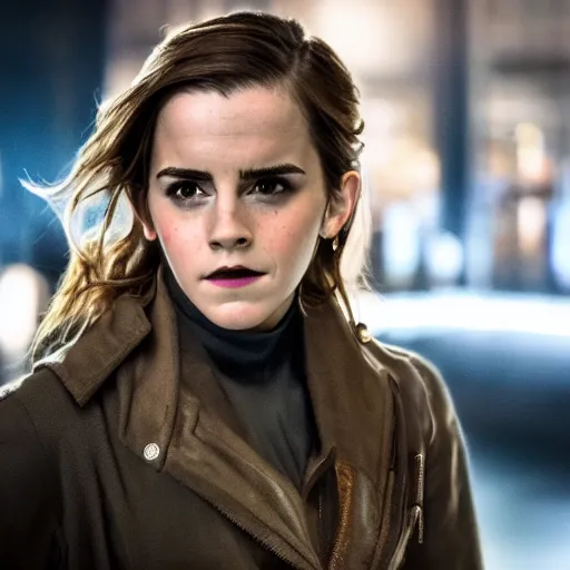 Prompt: Emma Watson in Kung Fury, XF IQ4, 150MP, 50mm, F1.4, ISO 200, 1/160s, natural light