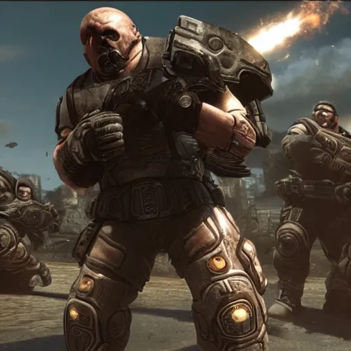 Image similar to Kirby in Gears of War