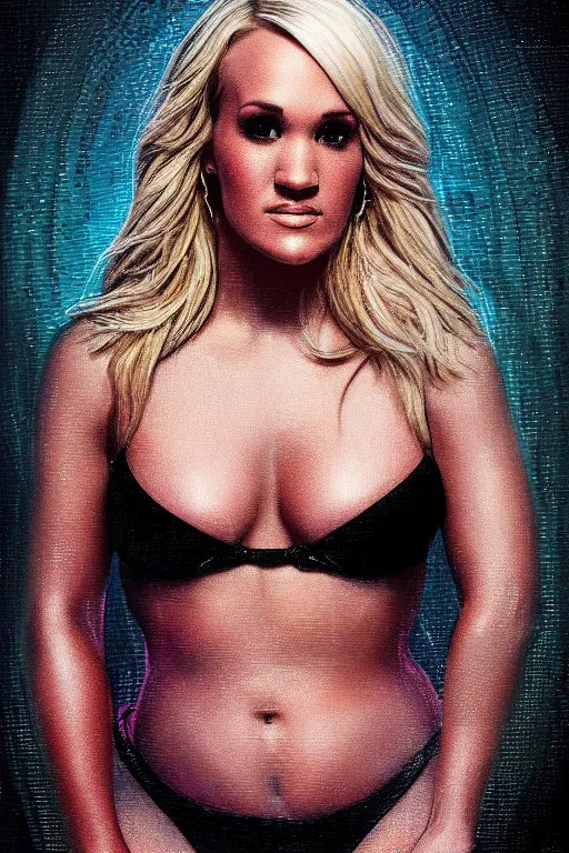 a detailed upper body portrait of carrie underwood as