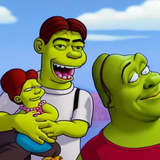 Prompt: Shrek Simpsons