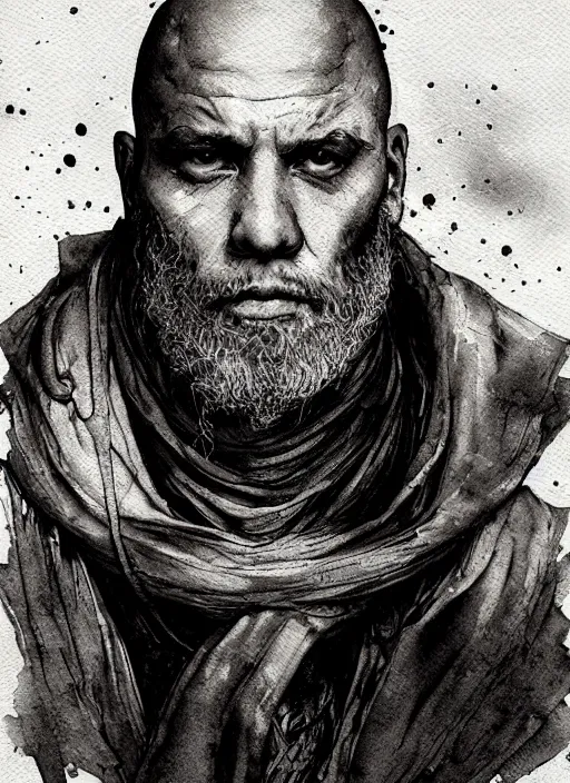 Image similar to portrait, Anarchistic Monk, watercolor, dramatic lighting, cinematic, establishing shot, extremly high detail, foto realistic, cinematic lighting, pen and ink, intricate line drawings, by Yoshitaka Amano, Ruan Jia, Kentaro Miura, Artgerm, post processed, concept art, artstation, matte painting, style by eddie mendoza, raphael lacoste, alex ross