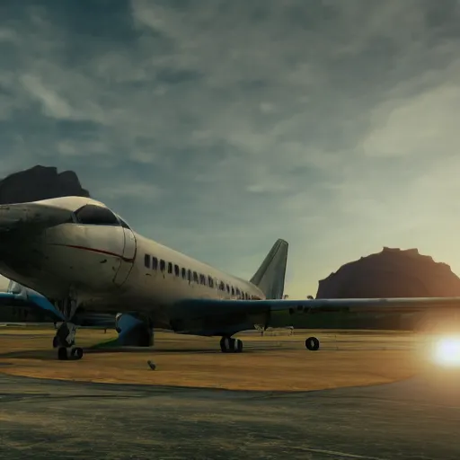 Prompt: photo of a 8k ultra realistic abandoned airport, planes, jets, sunset, cinematic lighting, trending on artstation, enreal engine 5, masterpiece,