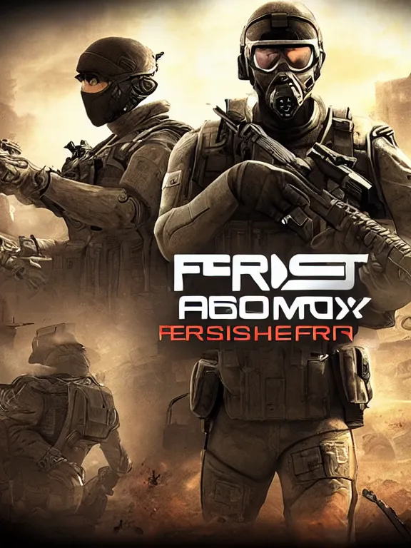 prompthunt: generic first person shooter video game box art