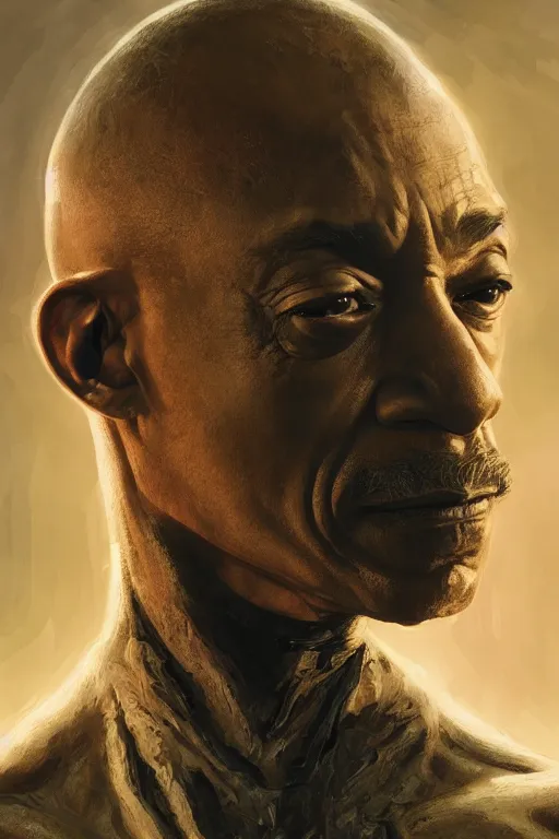 Prompt: Portrait of Giancarlo Esposito as professor X, marvel comics, x-men, dark, intricate, highly detailed, smooth, artstation, digital illustration by Ruan Jia and Mandy Jurgens and Artgerm and Wayne Barlowe and Greg Rutkowski