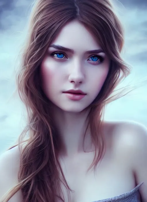 Image similar to a gorgeous scottish female photo, professionally retouched, soft lighting, realistic, smooth face, full body shot, torso, dress, perfect eyes, sharp focus on eyes, 8 k, high definition, insanely detailed, intricate, elegant, art by artgerm and jason chan