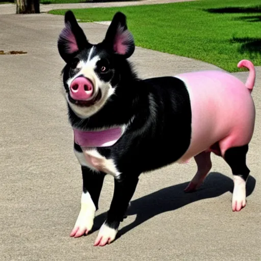 Image similar to a fusion of a dog and a pig