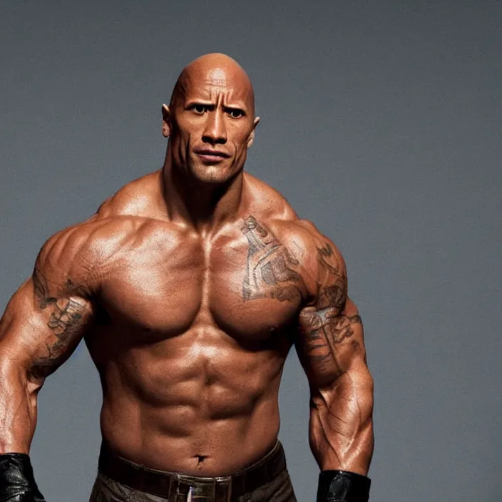 Image similar to dwayne johnson fighting crime, detailed sharp photo