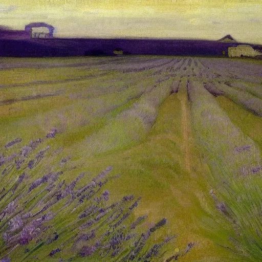 Image similar to painting of lavender field, highly detailed, beautiful lighting by james abbott mcneill whistler