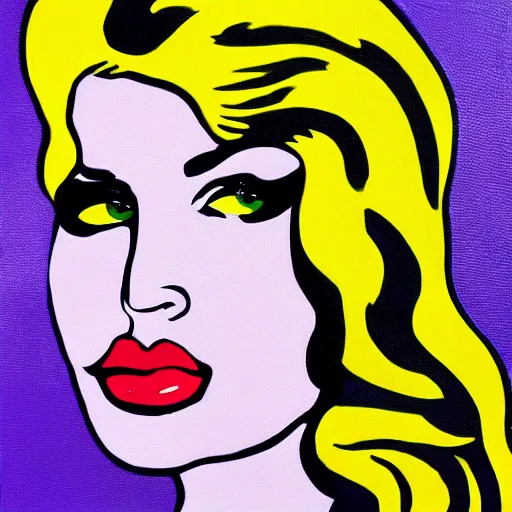 Prompt: lucie donlan in the style of roy lichtenstein, oil painting 4 k