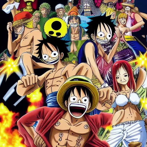 Prompt: the ending of the show one piece