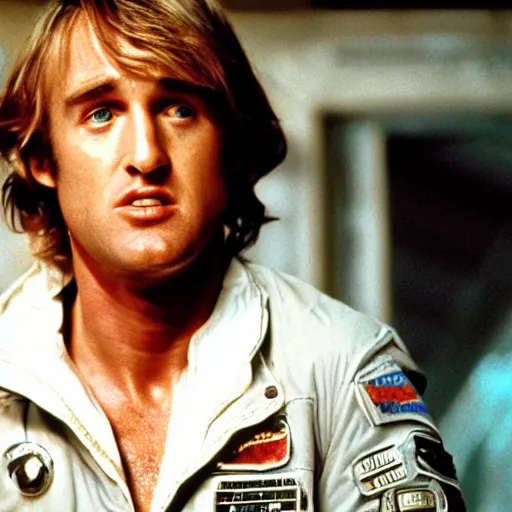 Image similar to owen wilson in alien 1 9 7 9, 4 k hd film still