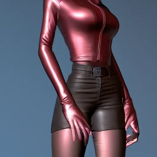 Prompt: a full body portrait of a female wearing a skintight leather jacket, trending on artstation, artstationhd, artstationhq, full body shot, cycles render, octane render, unreal engine, detailed body, detailed face, artwork by tooth wu and wlop and beeple and greg rutkowski