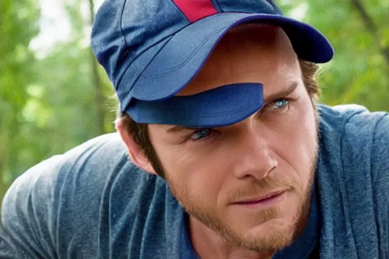 Image similar to live action film still of ( christ pratt ) as ash ketchum in the new sci - fi movie