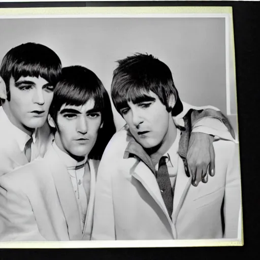 Image similar to The Smiths performs with the Beatles, professional vintage photo, highly detailed, sharp focus, 35mm