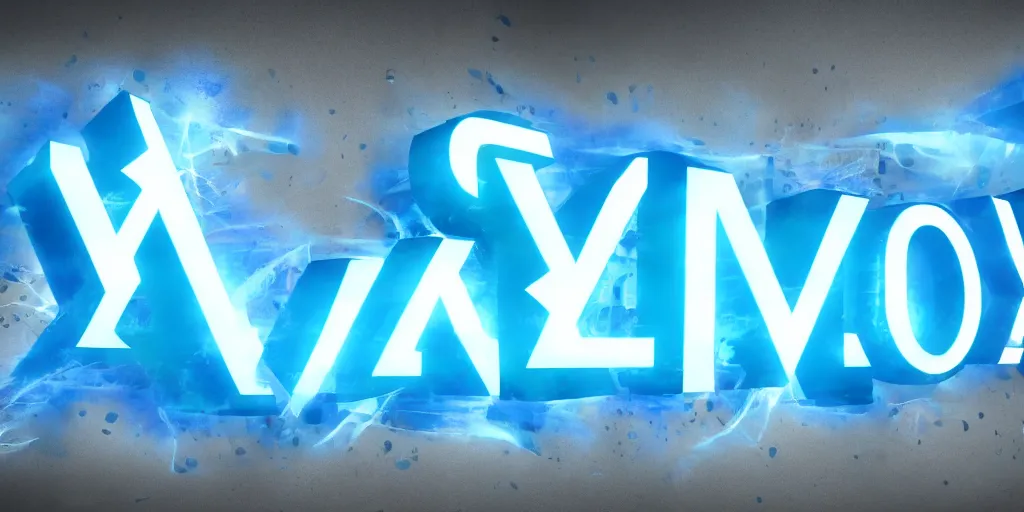 Image similar to text saying aj crypto in blue and grey 3 d letters, volumetric lights, effects, post processing, visually stunning, smoke, octane render