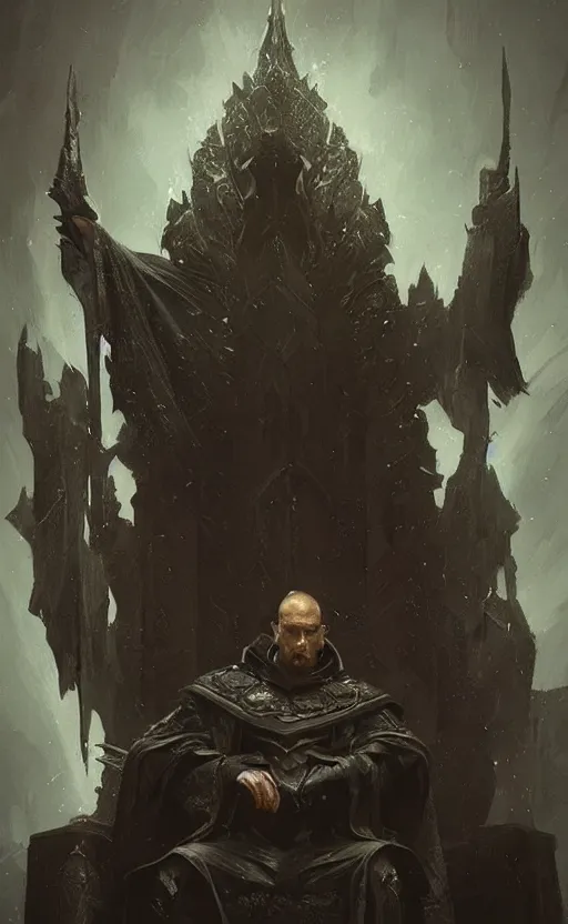 Image similar to « beautiful hyperrealistic portrait of dark lord on the throne by greg rutkowski, very detailed, trending on artstation, unreal engine »