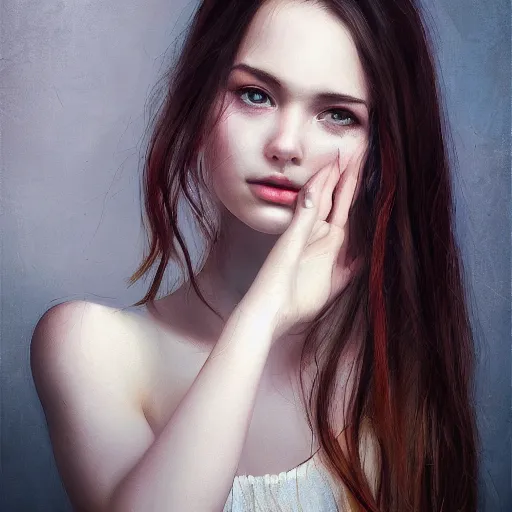Image similar to photo of young woman by wlop