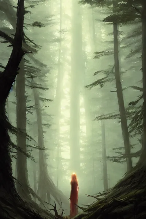 Prompt: Spirit of forest, by Greg Rutkowski