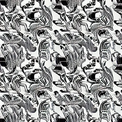 Prompt: organic texture, black and white, seamless repeating pattern