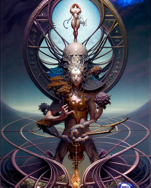Image similar to strength the tarot card, fantasy character portrait made of fractals, ultra realistic, wide angle, intricate details, the fifth element artifacts, highly detailed by peter mohrbacher, hajime sorayama, wayne barlowe, boris vallejo, aaron horkey, gaston bussiere, craig mullins