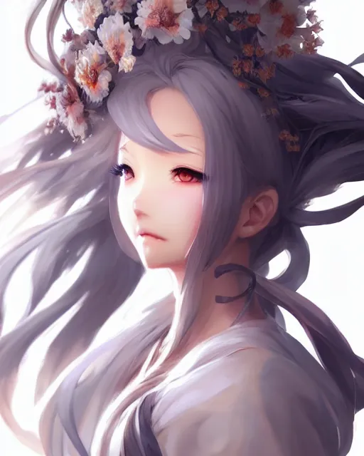 Prompt: character concept art of an anime wind goddess | | cute - fine - face, pretty face, realistic shaded perfect face, fine details by stanley artgerm lau, wlop, rossdraws, james jean, andrei riabovitchev, marc simonetti, and sakimichan, tranding on artstation