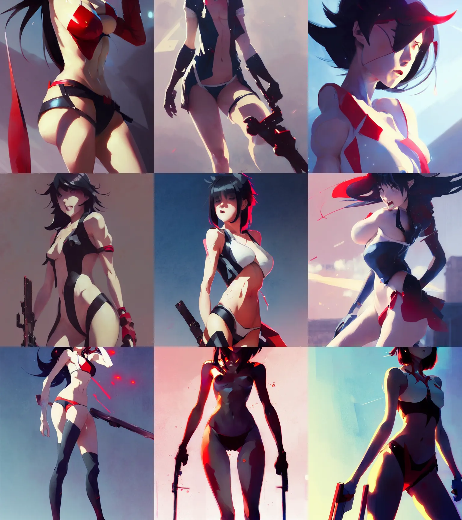 Prompt: attractive Matoi Ryuko, hourglass slim figure, full body shot close up, seductive smile, details, sharp focus, illustration, by Jordan Grimmer and greg rutkowski, Yoji Shinkawa, Sandra Chevrier, Richard Schmid, Jeremy Lipking, Trending artstation, pixiv, digital Art