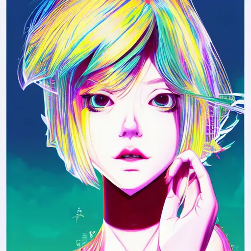 Image similar to a portrait of blonde girl by hiroyuki takahashi, detailed, 4 k