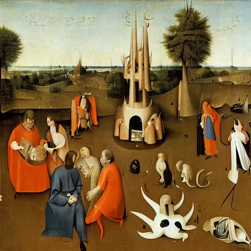 Prompt: Seinfeld by Hieronymous Bosch