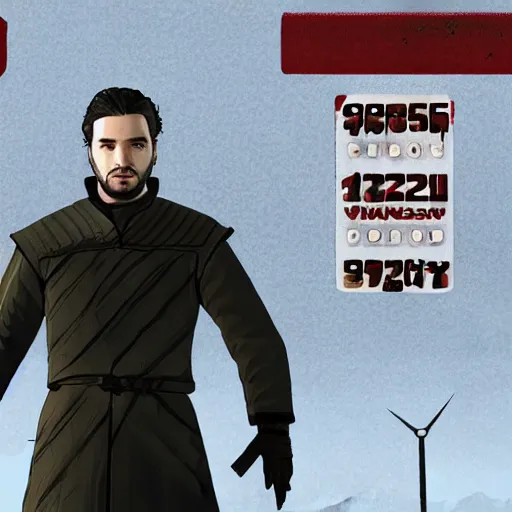 Image similar to jon snow from game of thrones in gta v loading screen