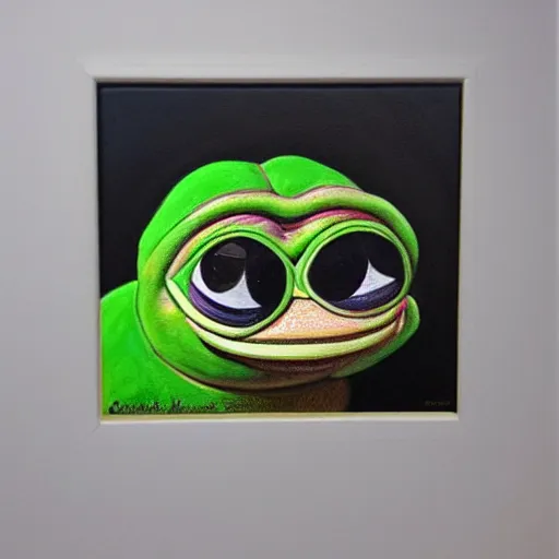 Prompt: fancy pepe the frog, historical portrait painting, oil painting, highly detailed and intricate