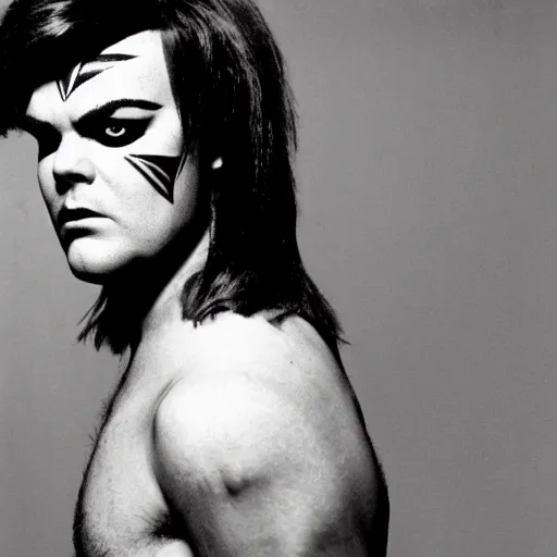 Prompt: jack black as ziggy stardust, vintage photo, 8 k