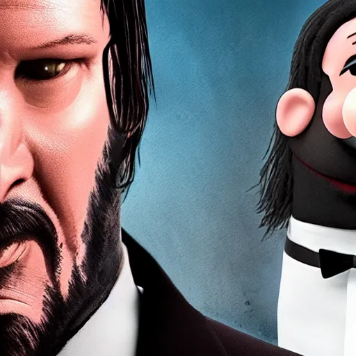 Prompt: John Wick as a muppet