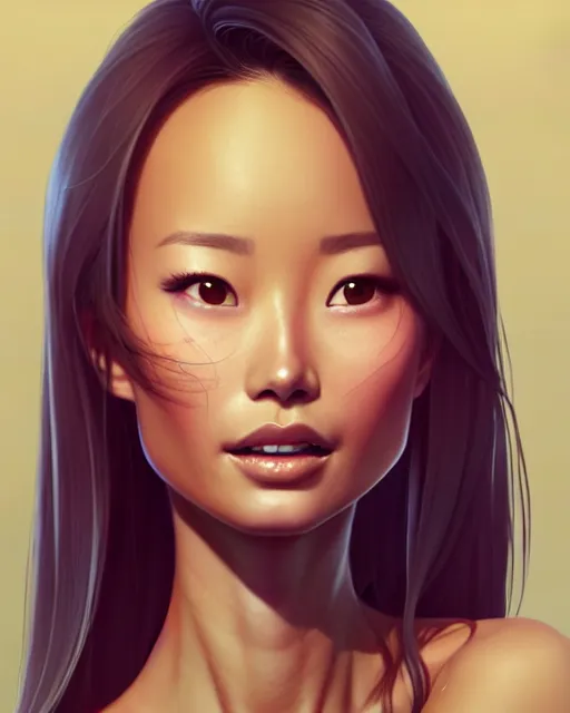 Image similar to full body character concept art of jamie chung | | distinct - fine, key visual, realistic shaded perfect face, fine details by stanley artgerm lau, wlop, rossdraws, james jean, andrei riabovitchev, marc simonetti, sakimichan, and jakub rebelka, trending on artstation