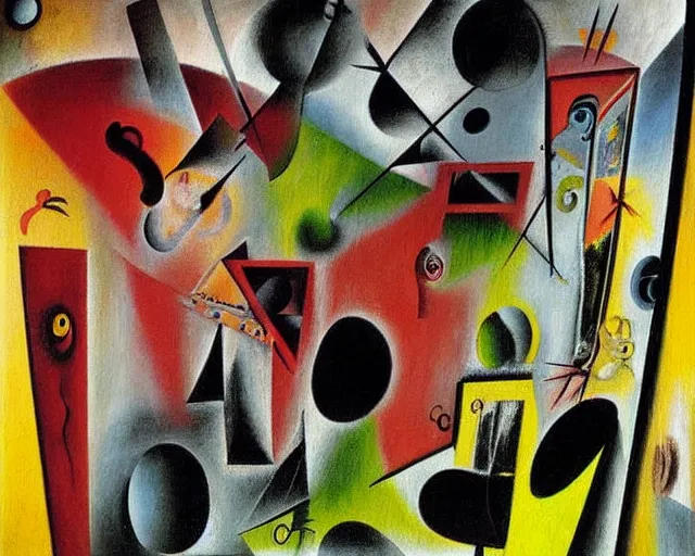 Image similar to a painting by roberto matta