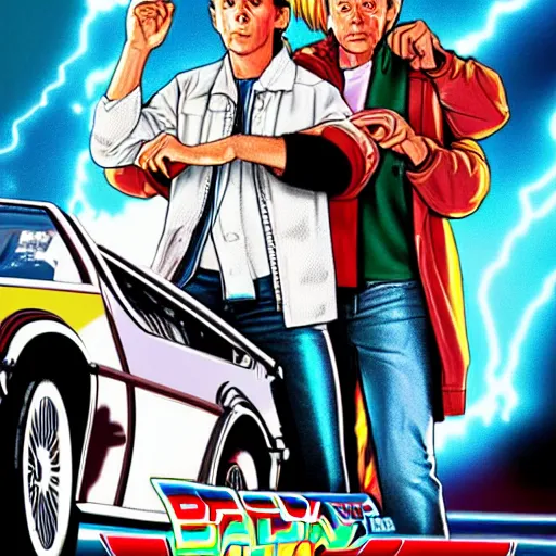 Image similar to concept poster for back to the future part 4 high detail