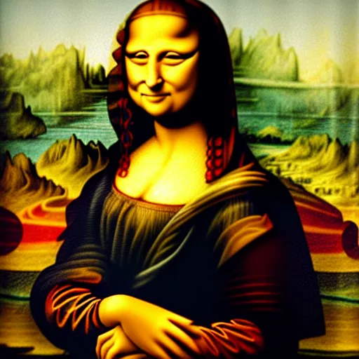 Image similar to mona lisa on the beach, in the style of giuseppe arcimboldo