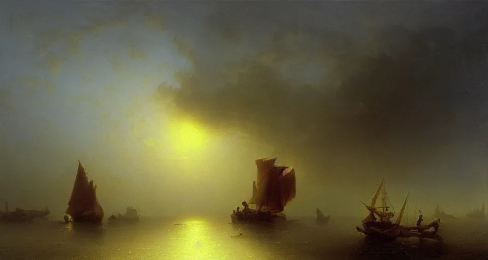 Image similar to the two complementary forces that make up all aspects and phenomena of life, by Ivan Aïvazovski,