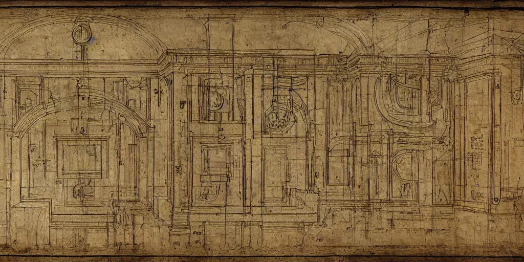 Prompt: aws architecture diagram by leonardo da vinci