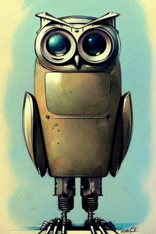 Image similar to ( ( ( ( ( 1 9 5 0 s retro future robot android owl. muted colors. ) ) ) ) ) by jean - baptiste monge!!!!!!!!!!!!!!!!!!!!!!!!!!!!!!
