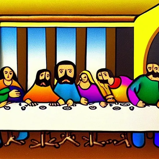 Image similar to the last supper in the style of thierry noir