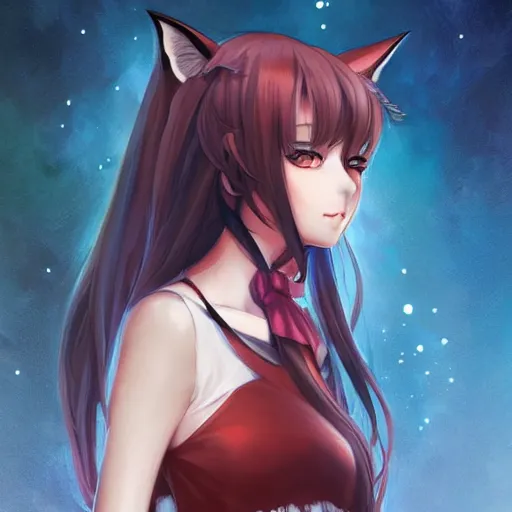 Image similar to anime portrait of a fox gitl as an anime girl by Stanley Artgerm Lau, WLOP, Rossdraws, James Jean, Andrei Riabovitchev, Marc Simonetti, and Sakimichan, trending on artstation